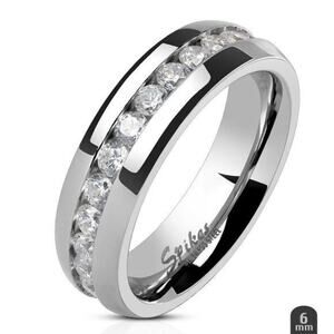 New stainless steel CZ ring‎ size 8